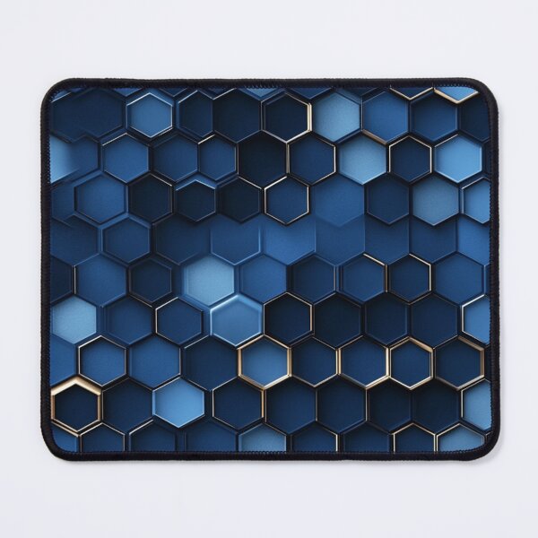 Item preview, Deep Blue Honeycomb Hexagon Gold Seamless Pattern designed and sold by GrinGalore.