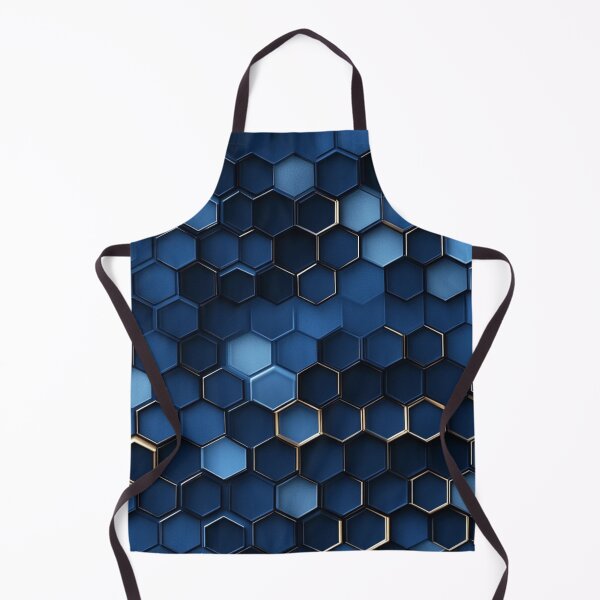Item preview, Deep Blue Honeycomb Hexagon Gold Seamless Pattern designed and sold by GrinGalore.