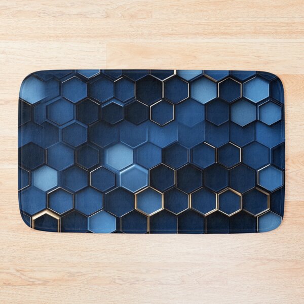 Item preview, Deep Blue Honeycomb Hexagon Gold Seamless Pattern designed and sold by GrinGalore.