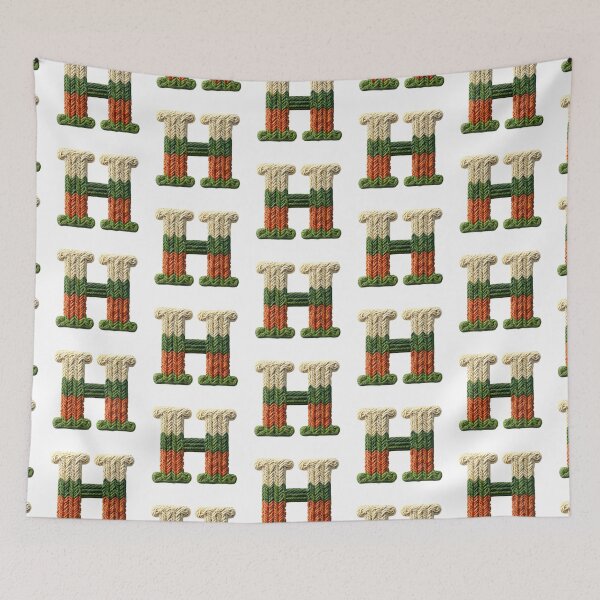 Item preview, H monogram waffle stitch designed and sold by Monascreativeempire.