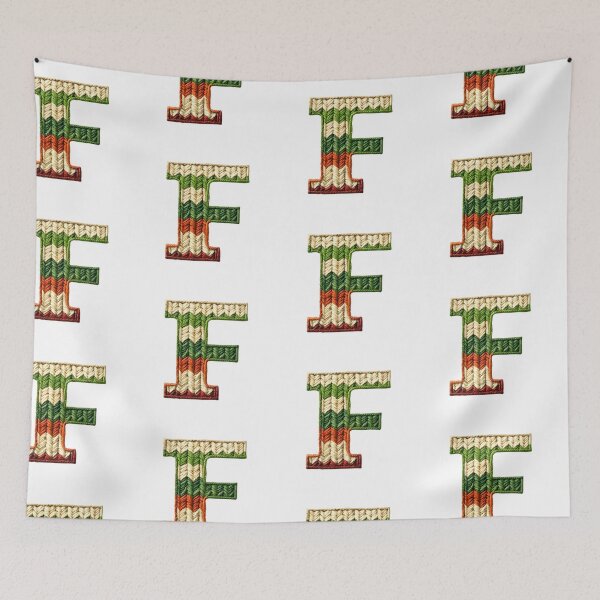 Item preview, F monogram waffle stitch designed and sold by Monascreativeempire.