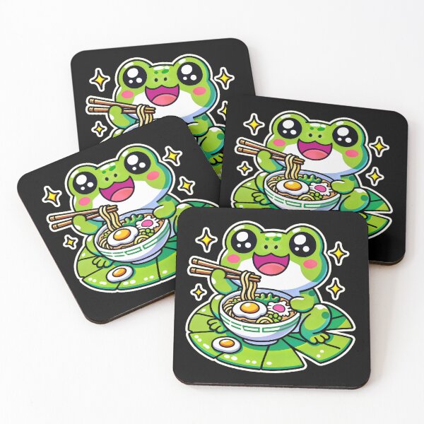 Item preview, Kawaii Frog Eating Ramen Cute Design designed and sold by DesignDoodleArt.