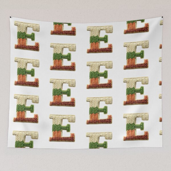 Item preview, E monogram waffle stitch designed and sold by Monascreativeempire.