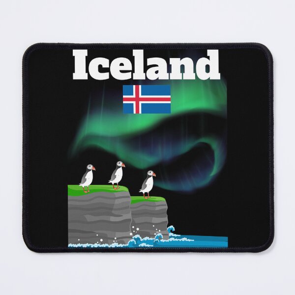 Item preview, Iceland souvenir Aurora Borealis Puffin Colony polar lights Iceland winter designed and sold by Artstastic.