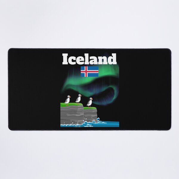 Item preview, Iceland souvenir Aurora Borealis Puffin Colony polar lights Iceland winter designed and sold by Artstastic.