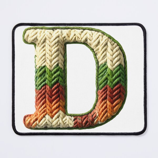 Item preview, D monogram waffle stitch designed and sold by Monascreativeempire.