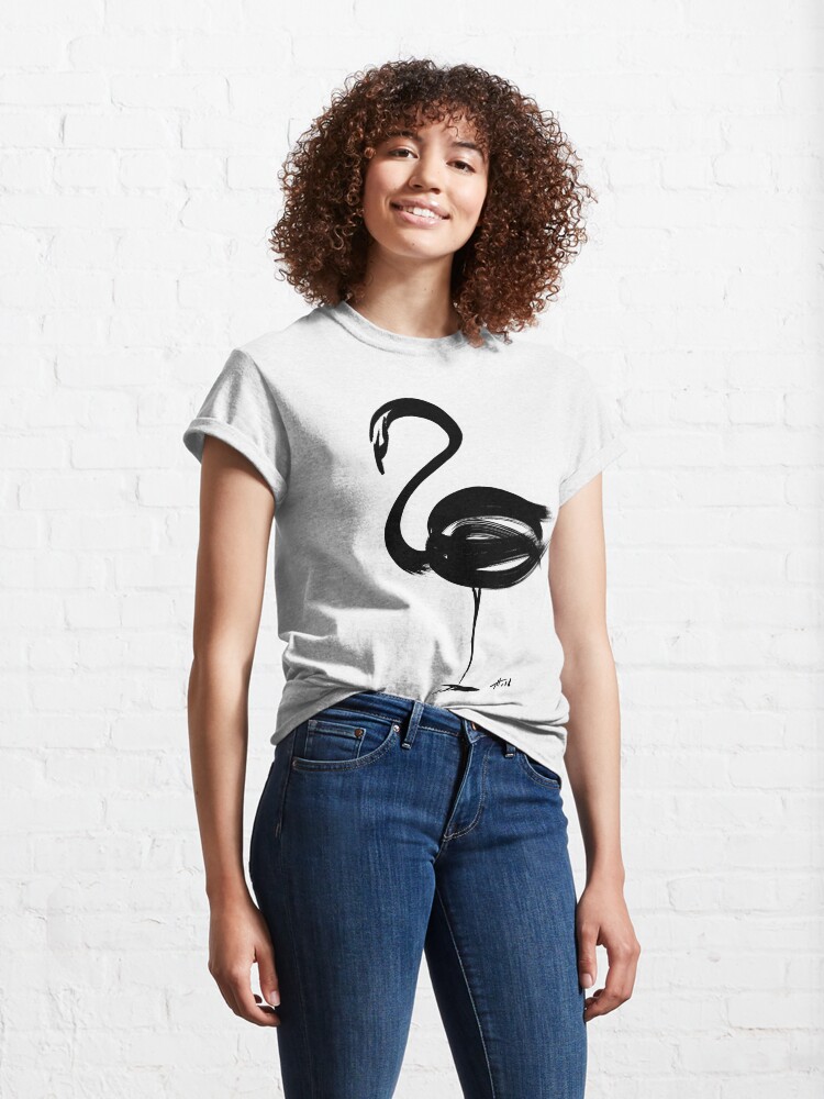 Alternate view of Flamingo - fusion of pen strokes Classic T-Shirt