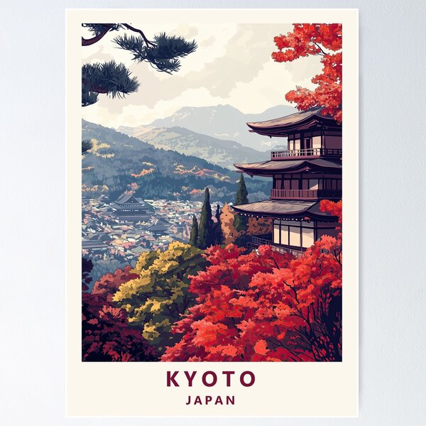 Item preview, Kyoto, Japan travel poster designed and sold by JJAArt.