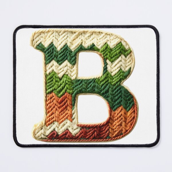 Item preview, B monogram waffle stitch designed and sold by Monascreativeempire.