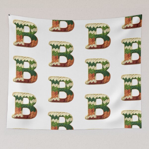 Item preview, B monogram waffle stitch designed and sold by Monascreativeempire.