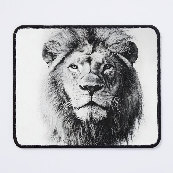 Item preview, Black and white lion pencil drawing designed and sold by Pencil-Art.