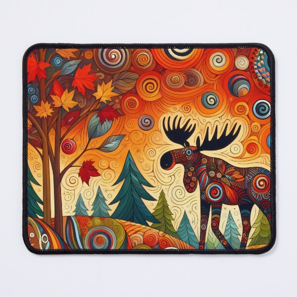 Item preview, Spirit of the Moose in autumn by heidiannemorris designed and sold by FOLK ART FUSION by heidiannemorris.