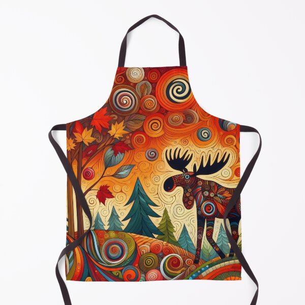 Item preview, Spirit of the Moose in autumn by heidiannemorris designed and sold by FOLK ART FUSION by heidiannemorris.
