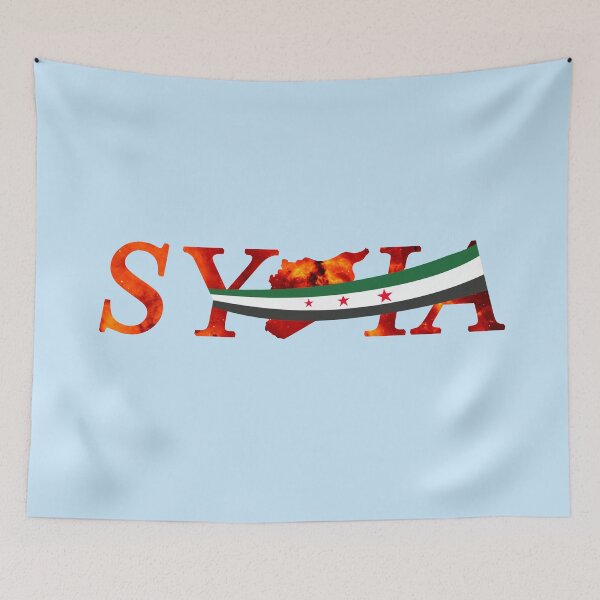 Item preview, Syria revolution flag map fire designed and sold by Mo5tar.