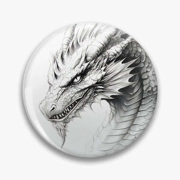 Item preview, Black and white Dragon drawing designed and sold by Pencil-Art.