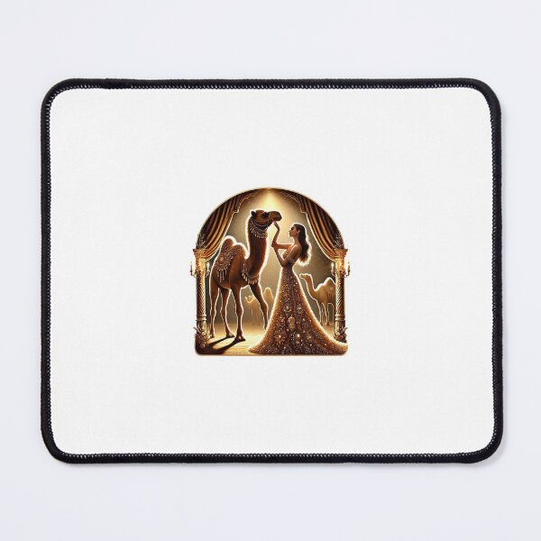Item preview, Glamorous woman in golden gown with camel designed and sold by Chase12921.