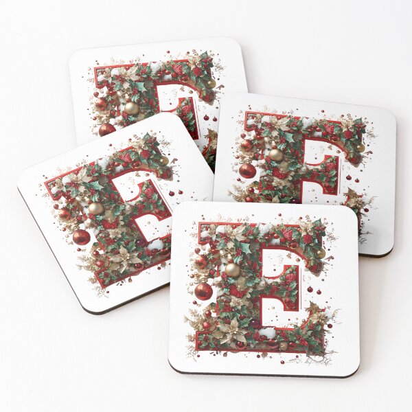 Item preview, Elegant Christmas Printable Letter E Festive Digital Artwork designed and sold by Monascreativeempire.