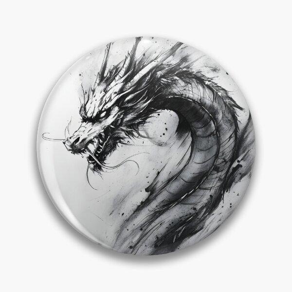 Item preview, Black and white Dragon drawing designed and sold by Pencil-Art.