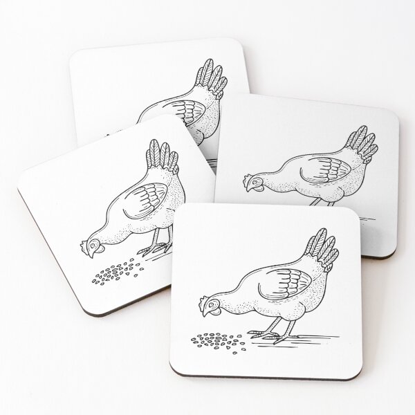 Item preview, Fowl pecking seeds in farm field designed and sold by rasagamastore.