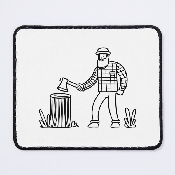 Item preview, Lumberjack chopping wood in forest designed and sold by rasagamastore.