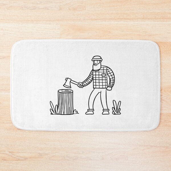 Item preview, Lumberjack chopping wood in forest designed and sold by rasagamastore.
