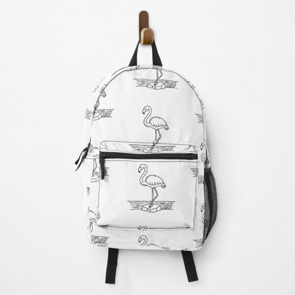 Item preview, Flamingo perched on rock near shore designed and sold by rasagamastore.