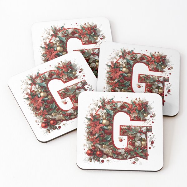 Item preview, Elegant Christmas Printable Letter G Festive Digital Artwork designed and sold by Monascreativeempire.