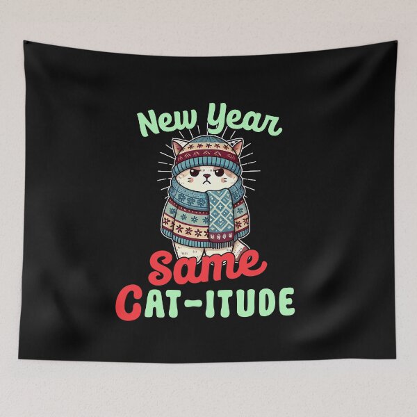 Item preview, New year same catitude cat attitude designed and sold by Visual-digital.