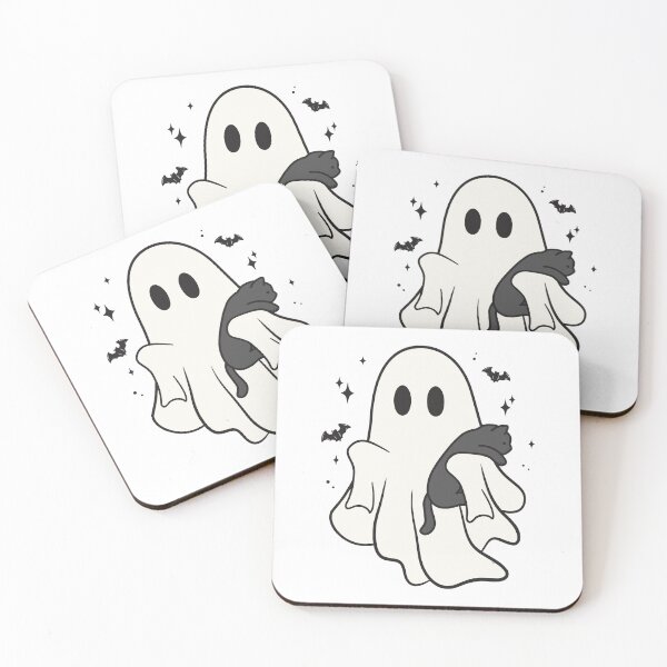 Item preview, Ghost Holding Cat Cute Halloween Art designed and sold by nor-my.