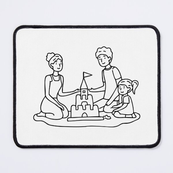 Item preview, Family building sandcastle on beach designed and sold by rasagamastore.