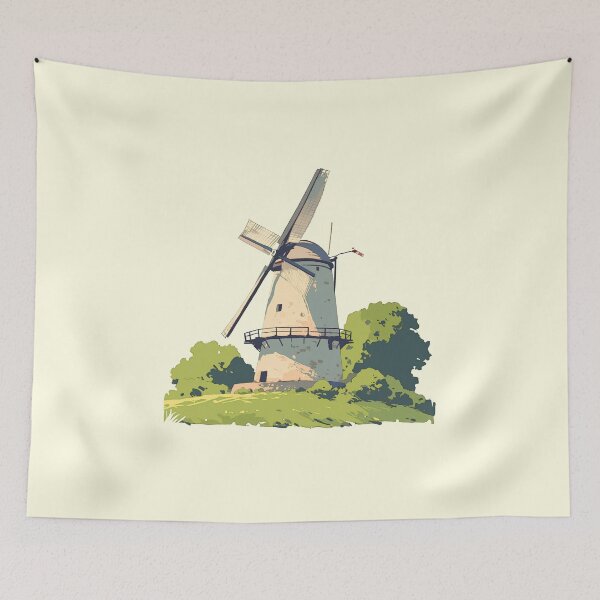 Item preview, Minimalist Windmill – Modern and Serene Art Print designed and sold by Windy-market.