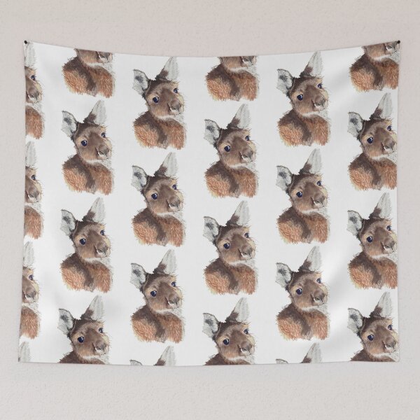 Item preview, sweet Australian grey kangaroo designed and sold by SerenArtinOz.