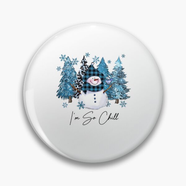 Item preview, I'm so chill Winter Snowman with Blue Buffalo Plaid designed and sold by nor-my.