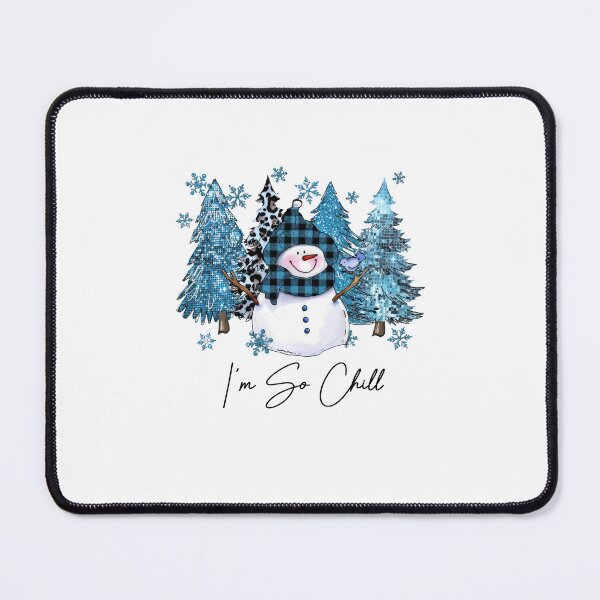 Item preview, I'm so chill Winter Snowman with Blue Buffalo Plaid designed and sold by nor-my.