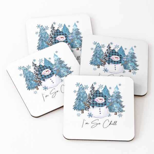 Item preview, I'm so chill Winter Snowman with Blue Buffalo Plaid designed and sold by nor-my.