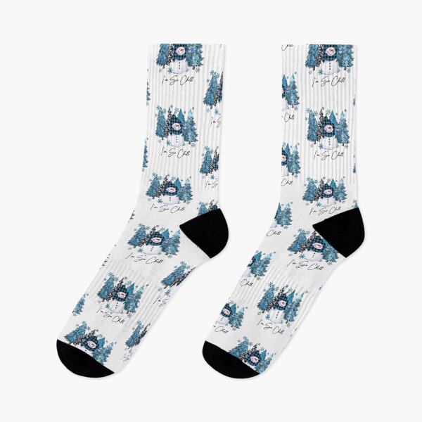 Item preview, I'm so chill Winter Snowman with Blue Buffalo Plaid designed and sold by nor-my.