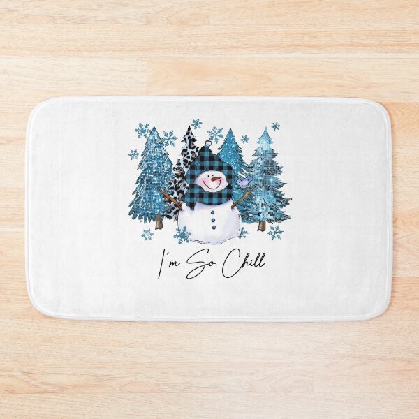 Item preview, I'm so chill Winter Snowman with Blue Buffalo Plaid designed and sold by nor-my.