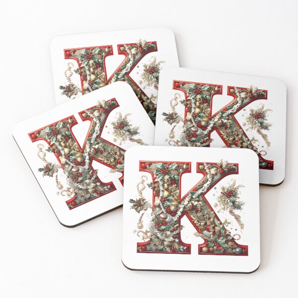 Item preview, Christmas Printable Letter K Festive Digital Artwork designed and sold by Monascreativeempire.