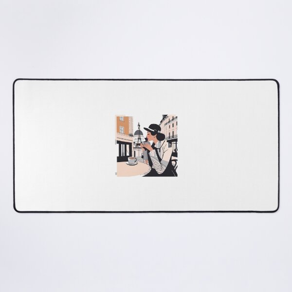 Item preview, parisian woman drinking coffe designed and sold by ilicart.