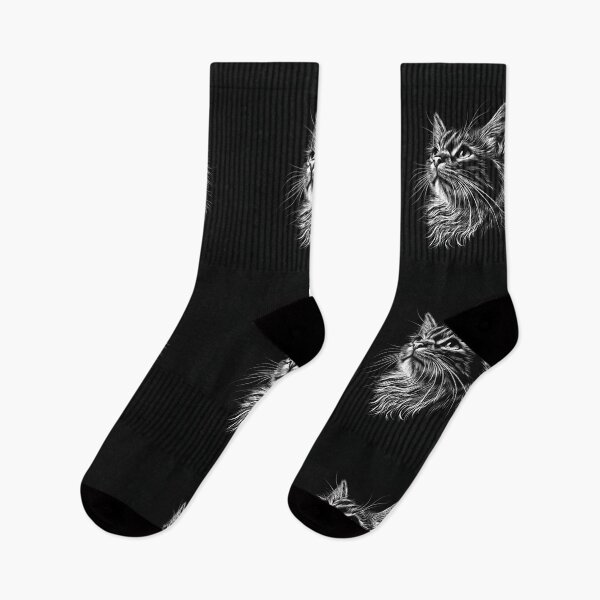 Item preview, A cat in a striking monochromatic style. designed and sold by HEMRO.