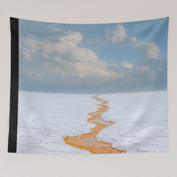 Item preview, Salt Flats with Orange Stream - Surreal Landscape Photography designed and sold by regnumsaturni.