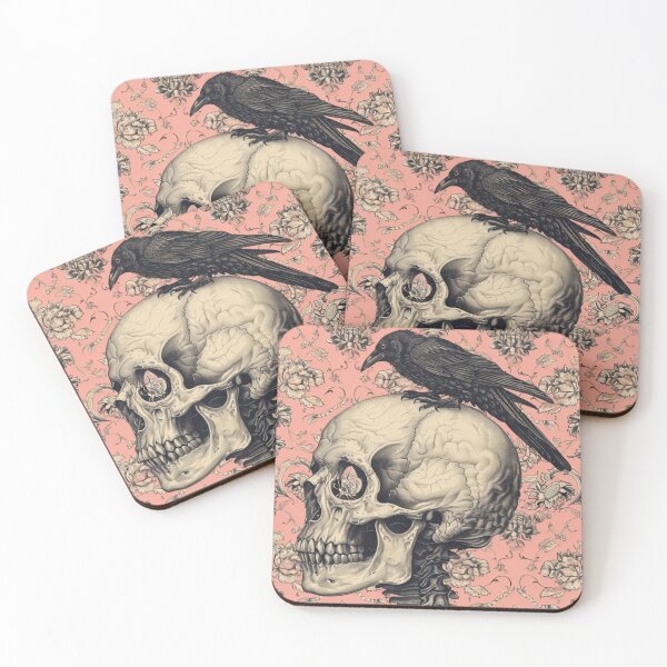 Item preview, Pink Skull and Crow with Butterfly Eye by iServalan for Tale Teller Club designed and sold by Tale Teller Club.