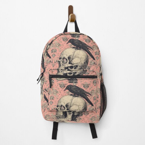 Pink Skull and Crow with Butterfly Eye by iServalan for Tale Teller Club Backpack