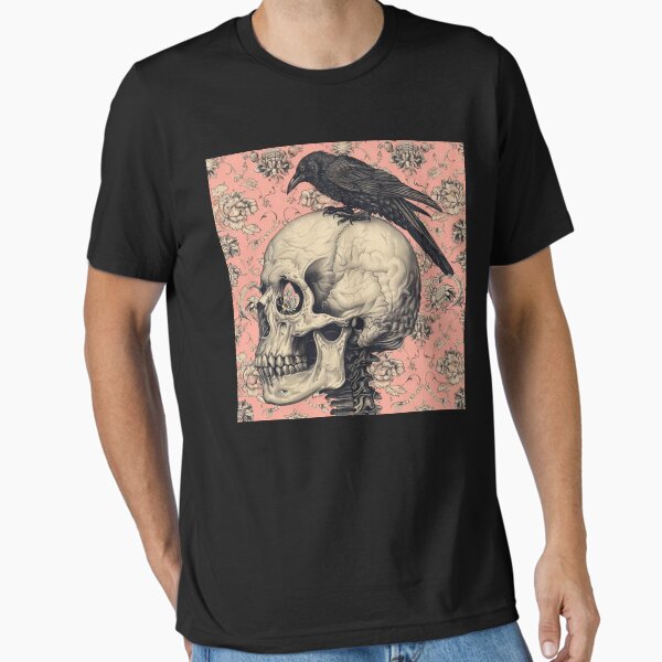 Pink Skull and Crow with Butterfly Eye by iServalan for Tale Teller Club Essential T-Shirt