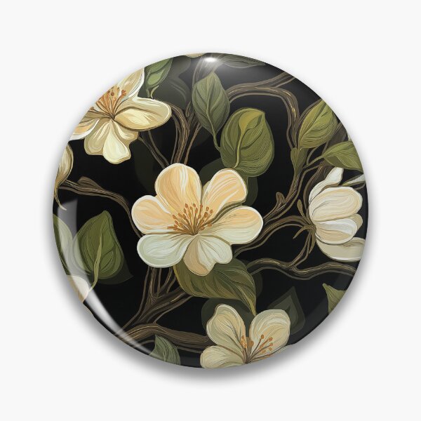 Item preview, A design of ivory blossoms intertwined with lush green leaves and flowing branches. designed and sold by HEMRO.