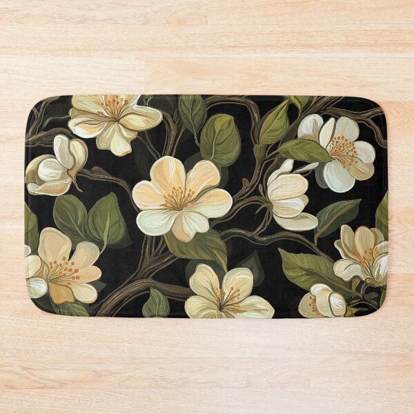 Item preview, A design of ivory blossoms intertwined with lush green leaves and flowing branches. designed and sold by HEMRO.
