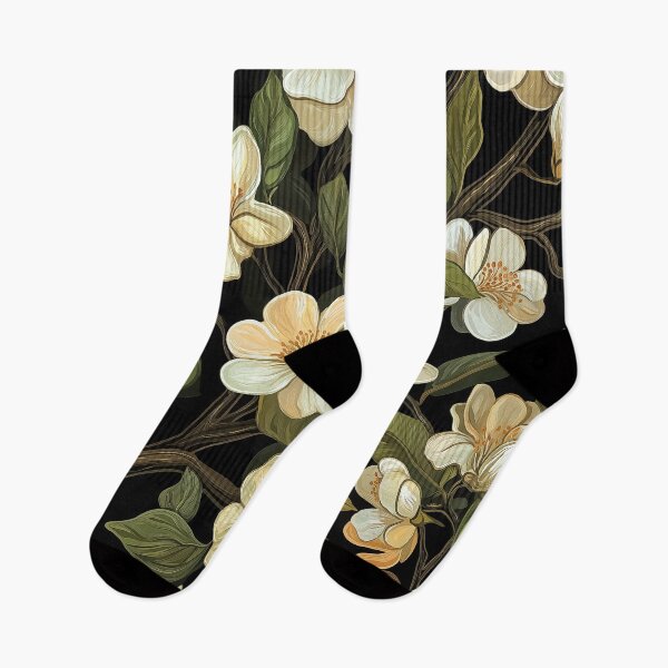 Item preview, A design of ivory blossoms intertwined with lush green leaves and flowing branches. designed and sold by HEMRO.