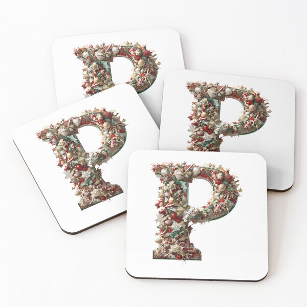 Item preview,  Christmas Printable Letter P Festive Digital Artwork designed and sold by Monascreativeempire.