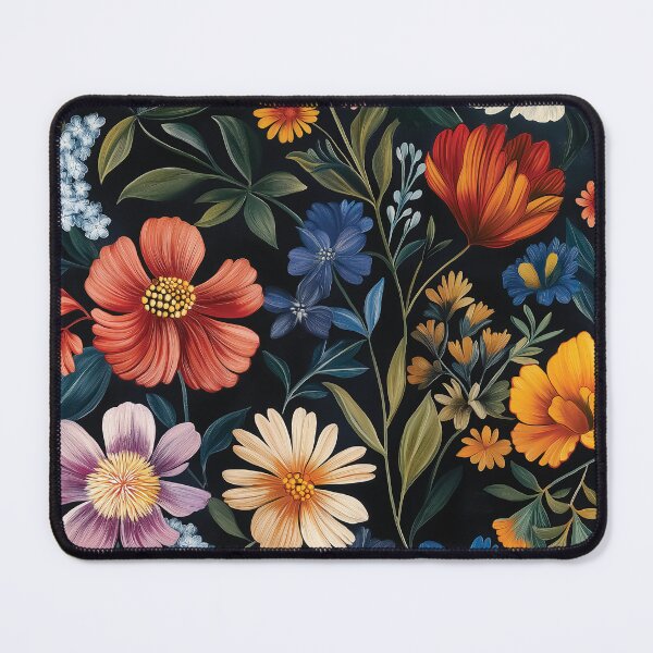 Item preview, A design of vibrant and colorful flowers in full bloom, set against a deep, dark background. designed and sold by HEMRO.