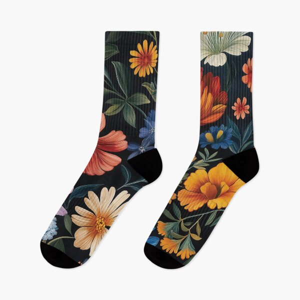 Item preview, A design of vibrant and colorful flowers in full bloom, set against a deep, dark background. designed and sold by HEMRO.